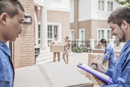 Professional furniture removals in Pimlico on a residential street
