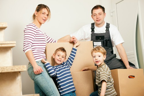 Team securing cargo inside a removal van safely
