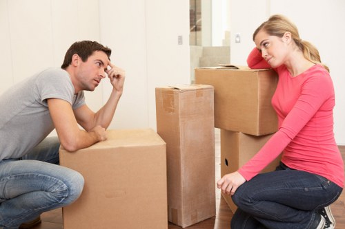 Moving furniture through a Pimlico apartment building