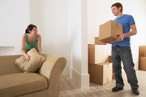 Pimlico moving van loaded with boxed household items and furniture